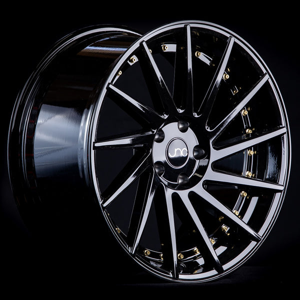 JNC051 Gloss Black w/ Gold Rivets