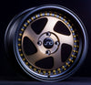 JNC034 Matte Bronze Black Lip Gold Rivets