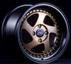 JNC034 Matte Bronze Black Lip Gold Rivets