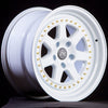 JNC048 White w/ Gold Rivets