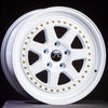 JNC048 White w/ Gold Rivets