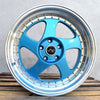 JNC034 Teal Blue Machine Lip Gold Rivets