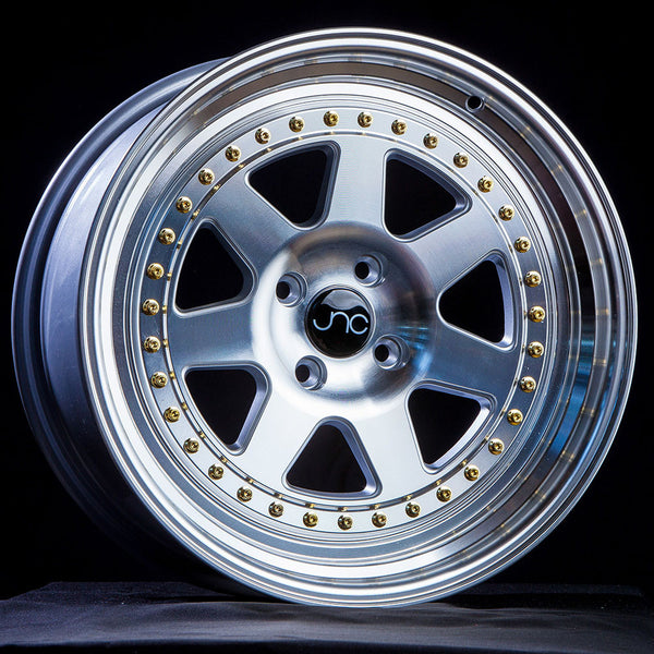 JNC048 Silver Machined Face w/ Gold Rivets