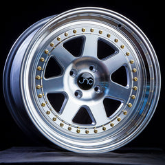 JNC048 Silver Machined Face w/ Gold Rivets