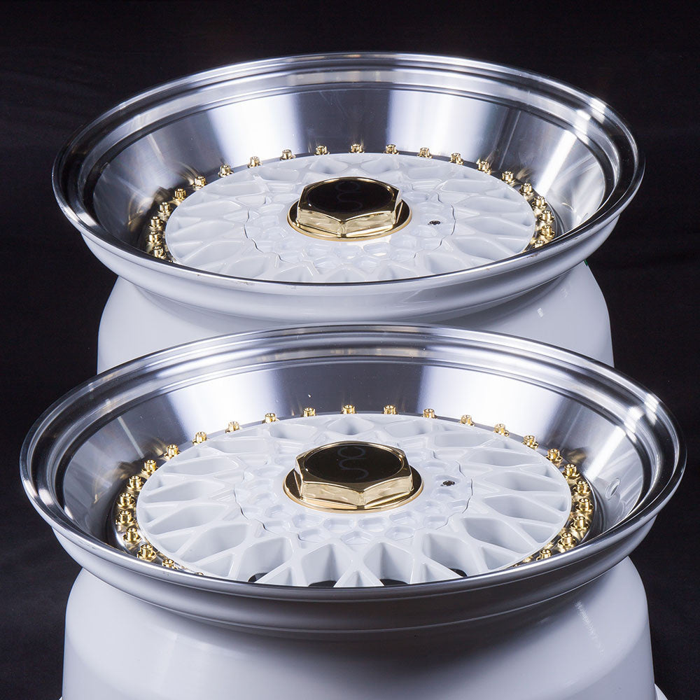 JNC004S White Machined Lip Gold Rivets | JNC Wheels | custom wheels ...