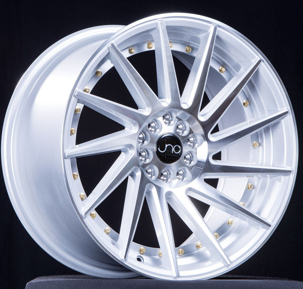 JNC051 Silver Machine Face /Gold Rivets | JNC Wheels | custom wheels ...
