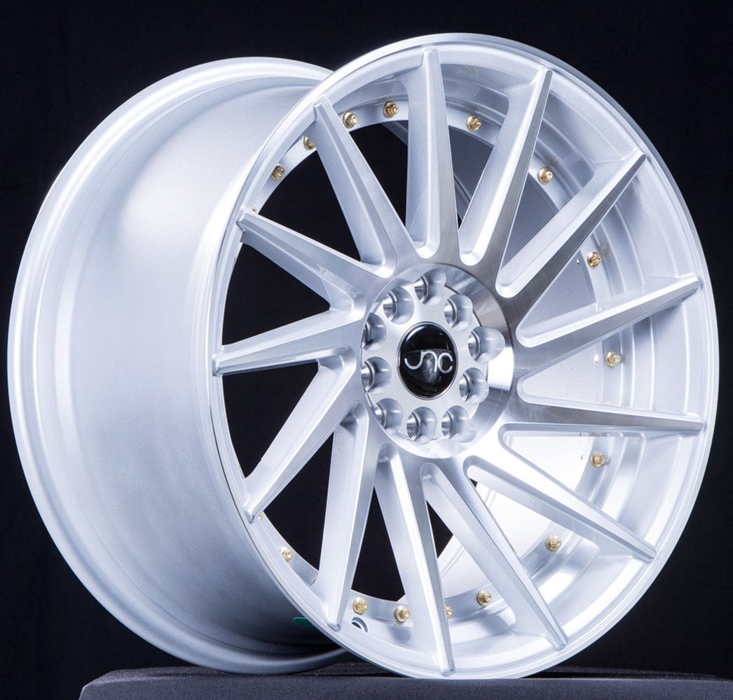 JNC051 Silver Machine Face /Gold Rivets | JNC Wheels | custom wheels ...