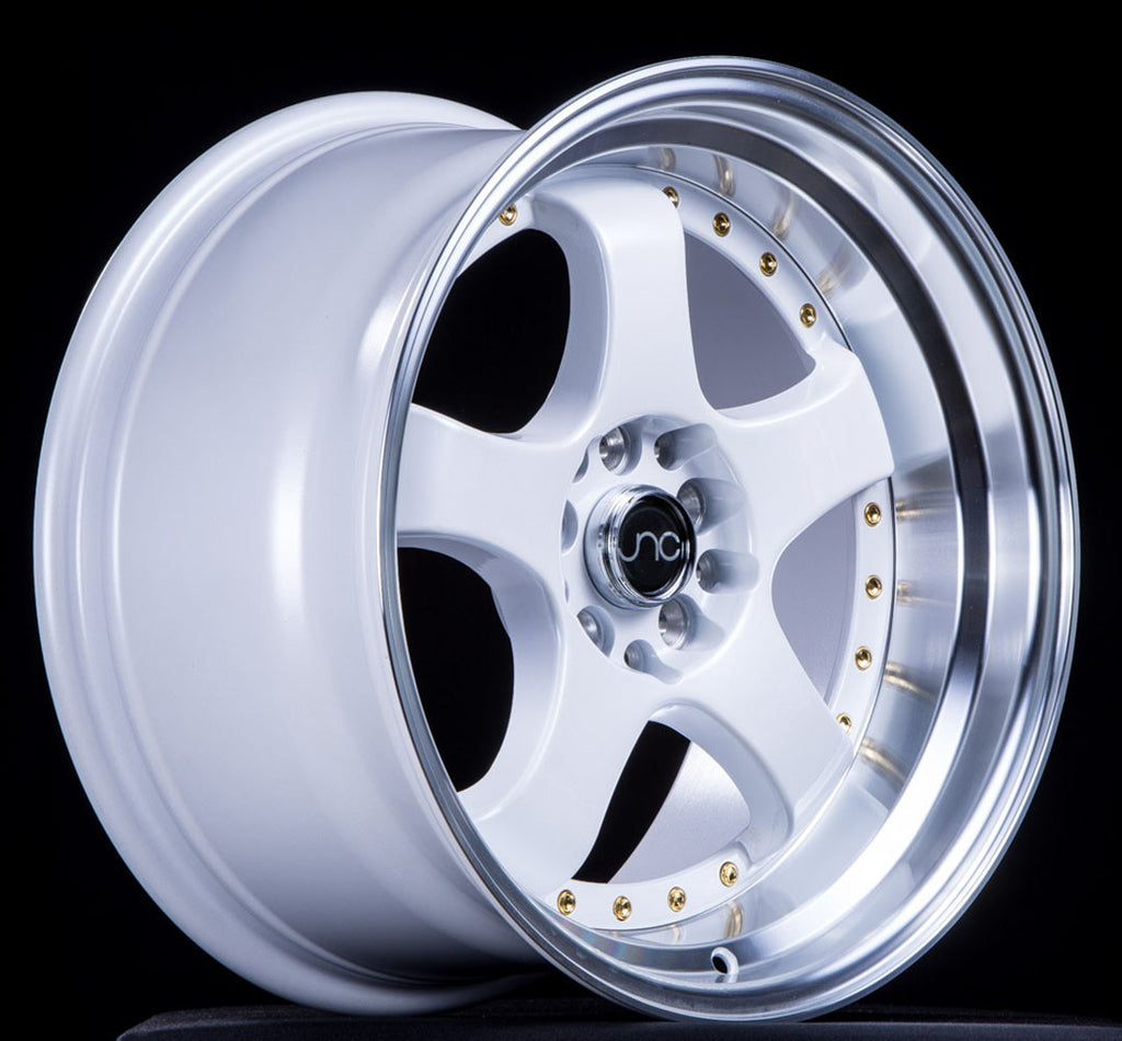 JNC017 White Machined Lip | JNC Wheels | custom wheels collection
