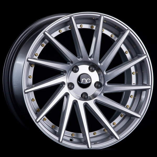 JNC051 Silver Machine Face /Gold Rivets | JNC Wheels | custom wheels ...