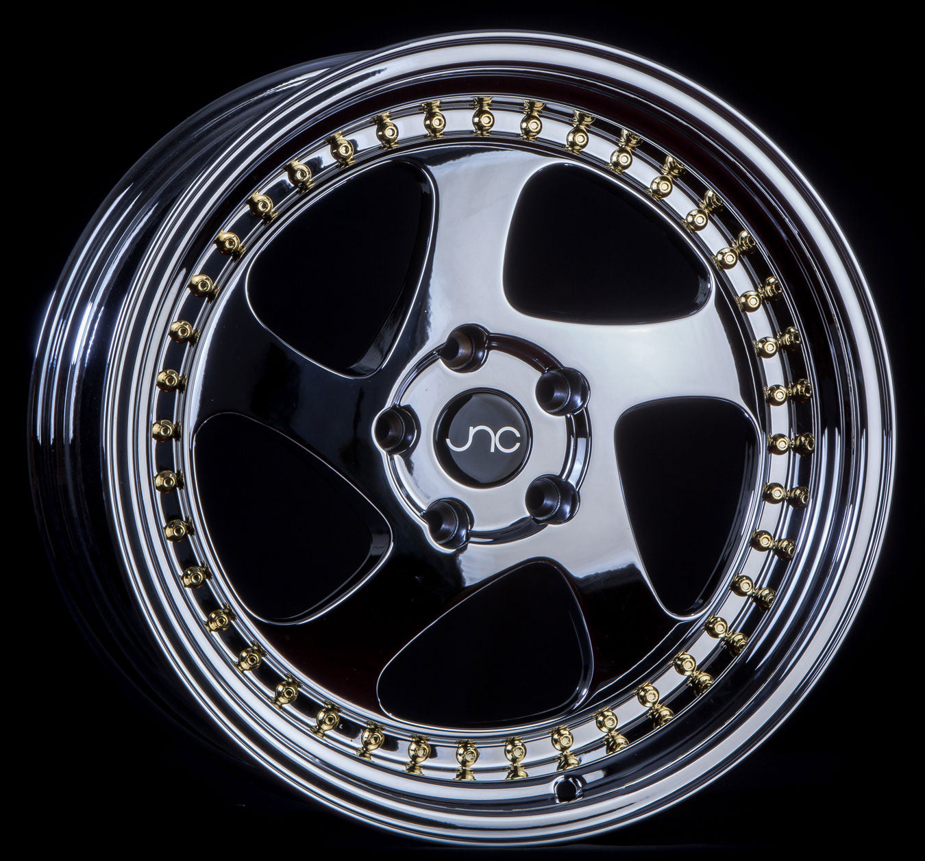 JNC034 Platinum Gold Rivets | JNC Wheels | custom wheels collection