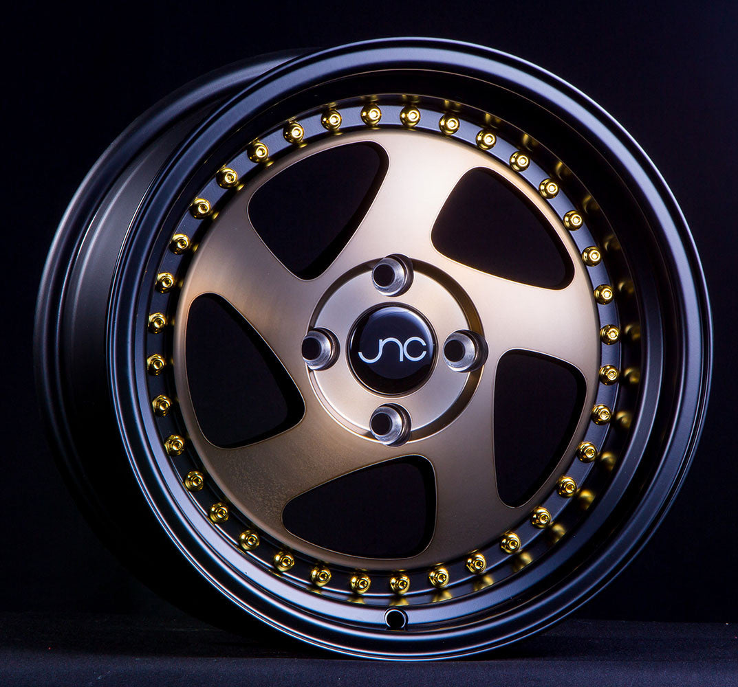 JNC034 Matte Bronze Black Lip Gold Rivets | JNC Wheels | custom wheels ...