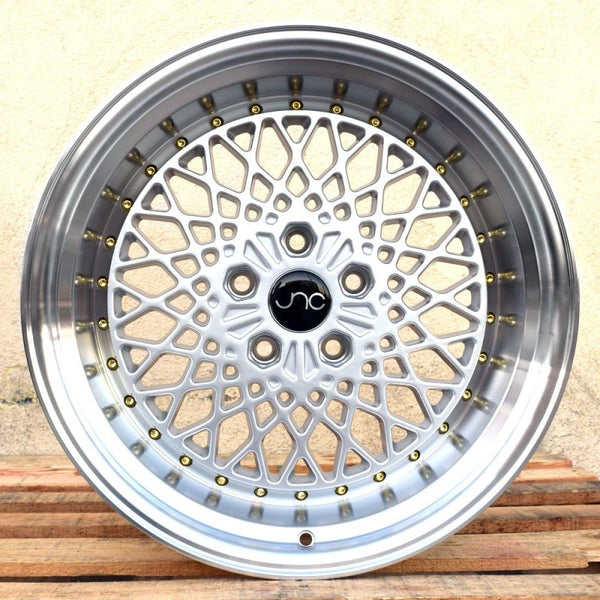 JNC045 Silver Machined Lip w/ Gold Rivets | JNC Wheels | custom wheels ...
