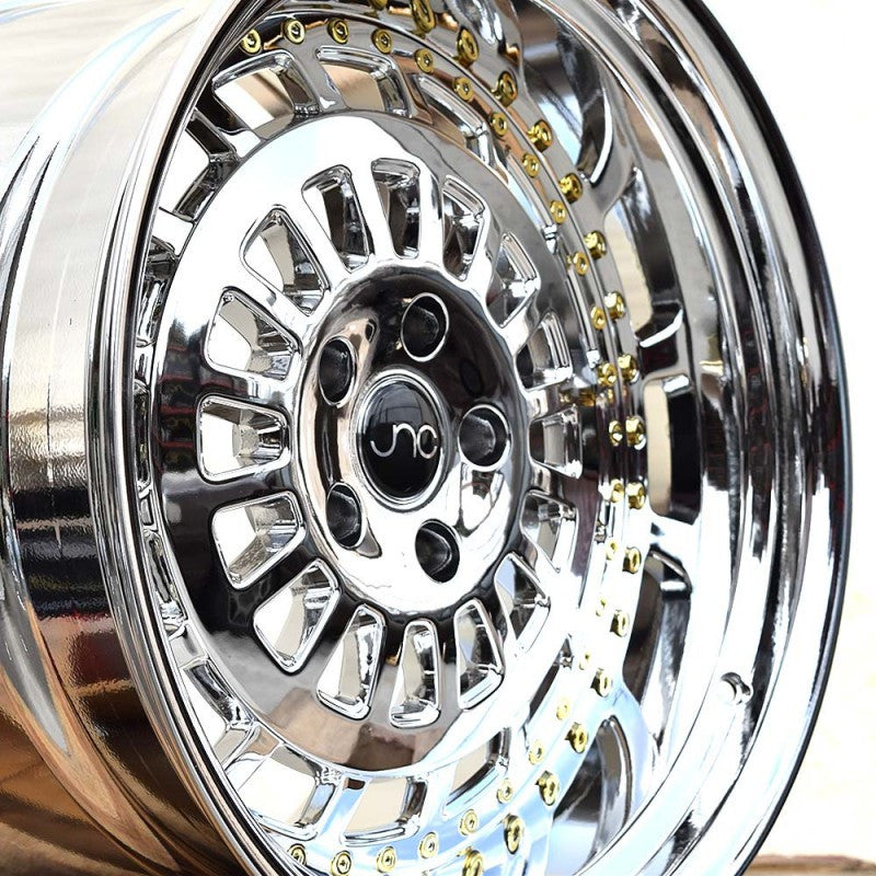 JNC046 Platinum w/ Chrome Rivets | JNC Wheels | custom wheels collection