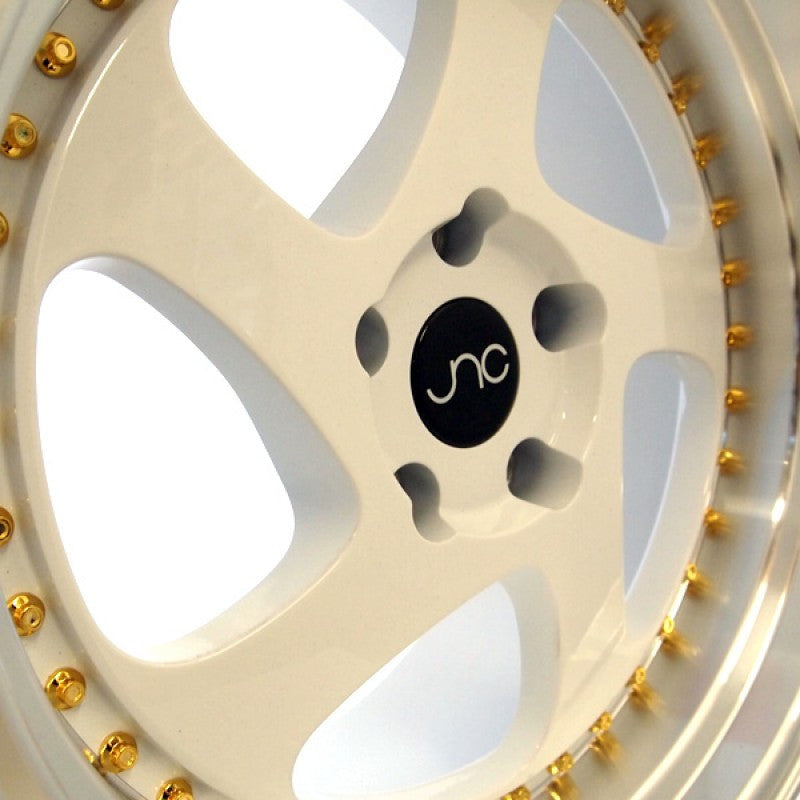 JNC034 White Machined Lip Gold Rivets | JNC Wheels | custom wheels ...