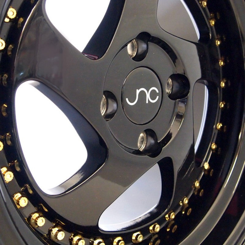 Black Rims Gold Rivets JNC034 Gloss Black Gold Rivets | JNC Wheels | custom wheels collection