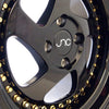 JNC034 Gloss Black Gold Rivets