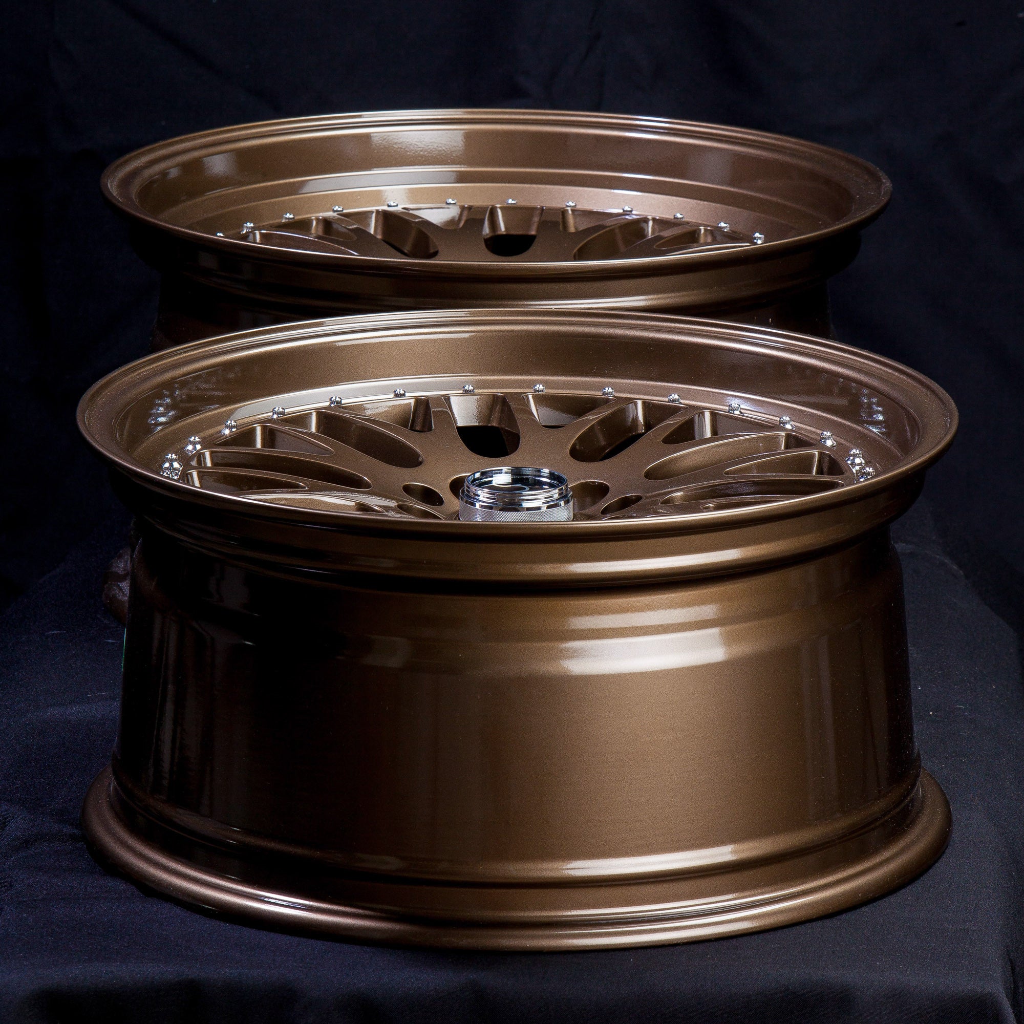 Black Rims Gold Rivets JNC001 Matte Black Gold Rivets | JNC Wheels | custom wheels collection