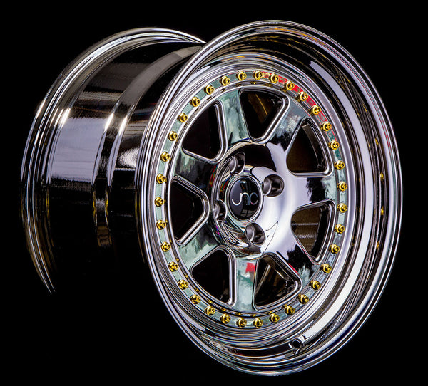 JNC048 PLATINUM WITH GOLD RIVETS | JNC Wheels | custom wheels collection