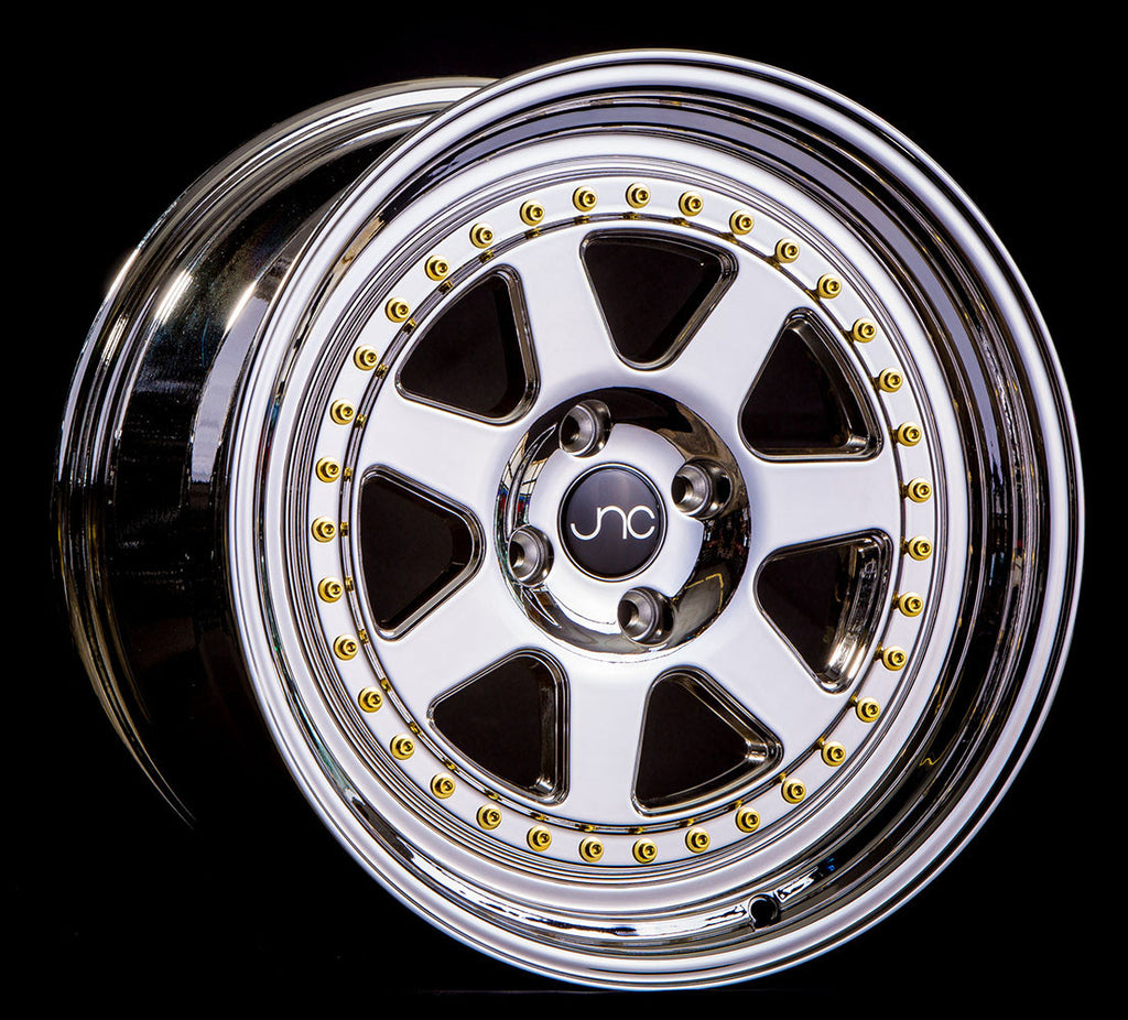 JNC048 Platinum w/ Gold Rivets | JNC Wheels | custom wheels collection