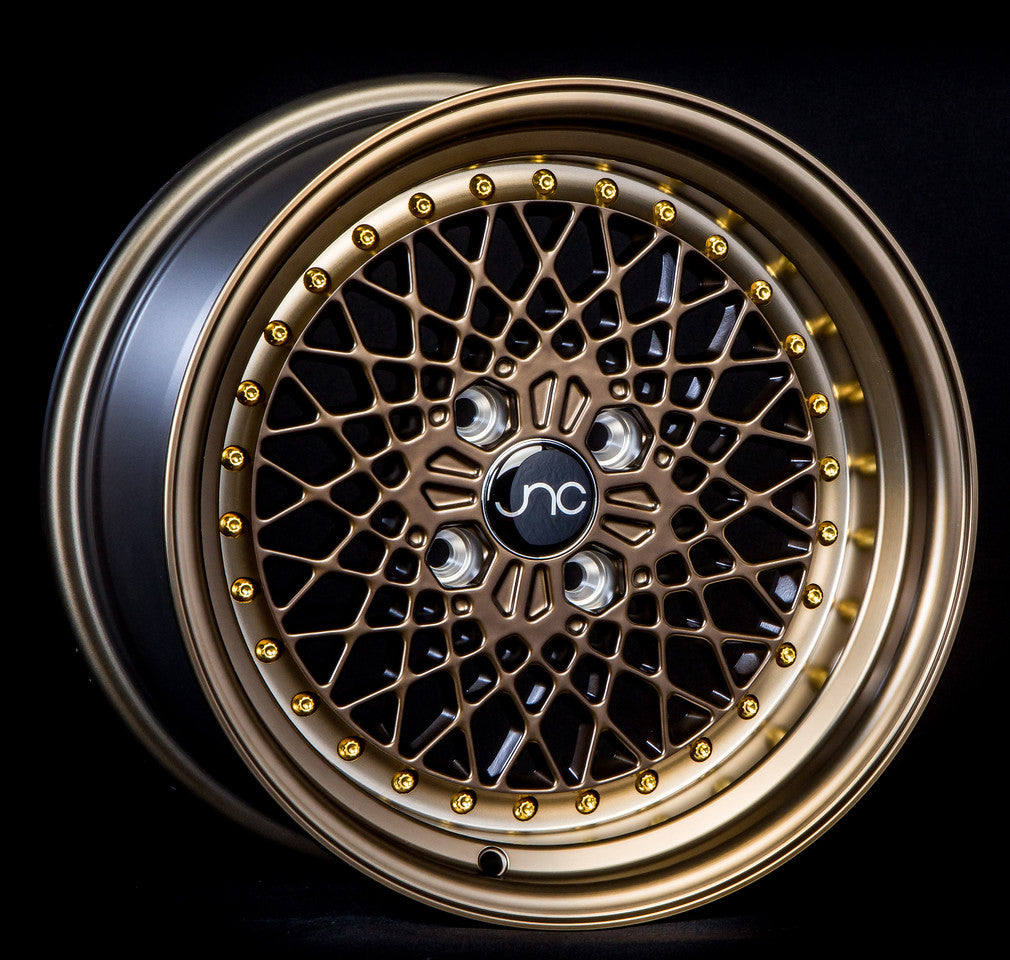 JNC045 Machined Bronze w/ Gold Rivets | JNC Wheels | custom wheels ...
